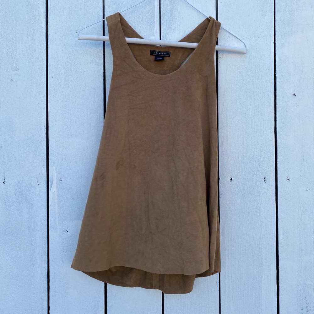 Suede like razor back tank top